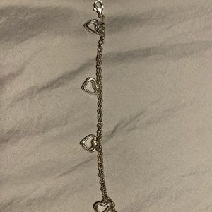 925 silver heart charm bracelet